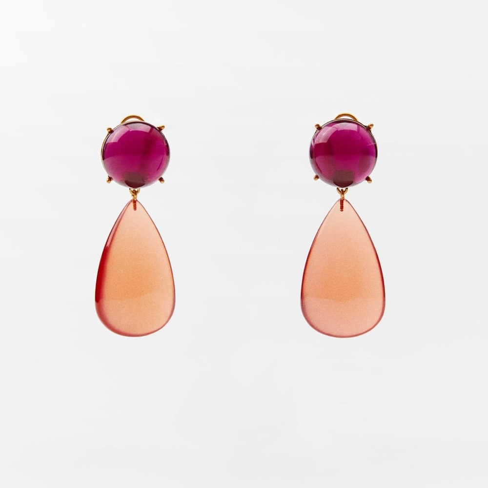 Zara Pink and Peach Drop Earrings